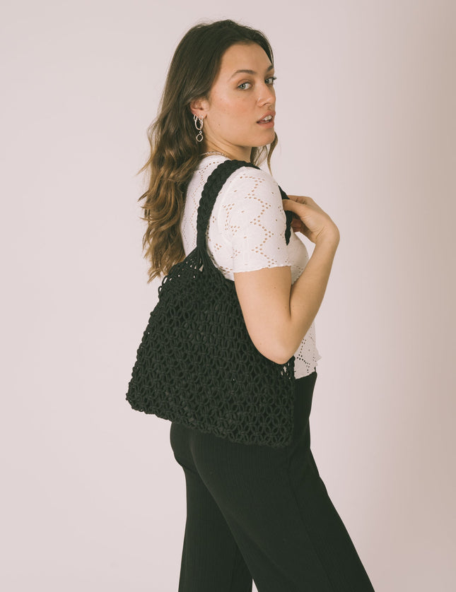 Bag Crochet Knitted Black - Things I Like Things I Love