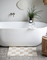 Bath Mat Check Taupe/Beige