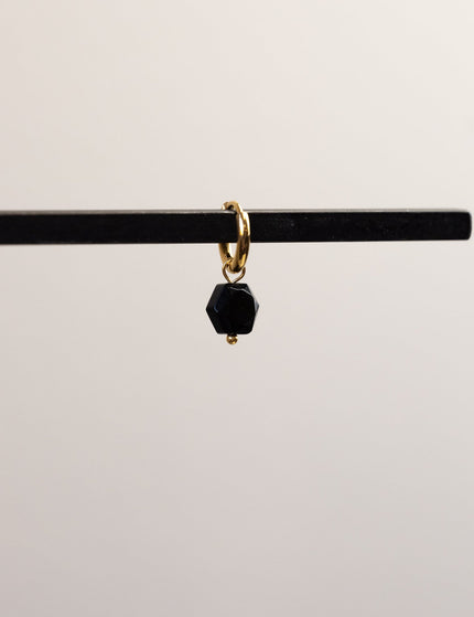 Black Hexagon Hoop Gold - Things I Like Things I Love