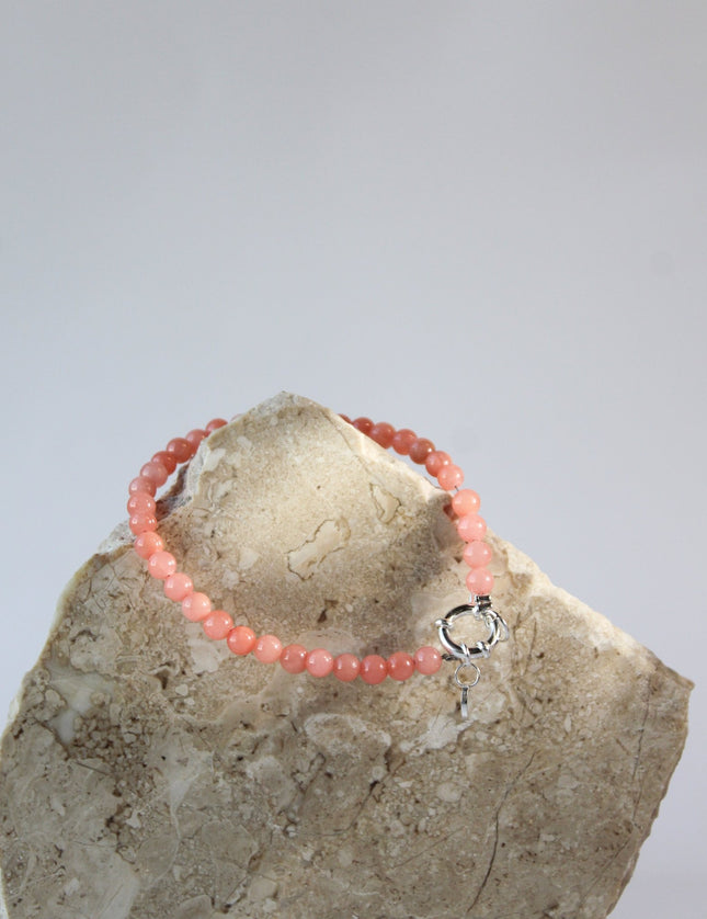 Bracelet Pastel Pink Beads Silver - Things I Like Things I Love