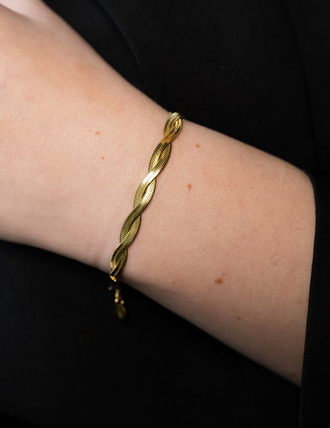 Braided Snake Bracelet Gold - Things I Like Things I Love