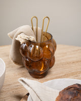 Cutlery Jar/ Vase Owl Glass Brown