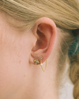 Earring Chain Stud Zircon Gold