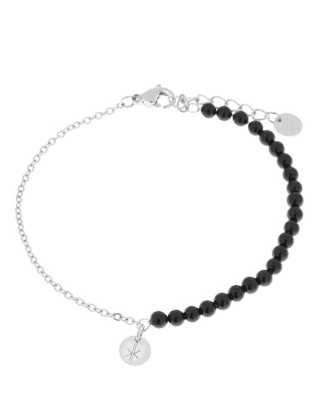 Half Half Black Bracelet Silver - Things I Like Things I Love