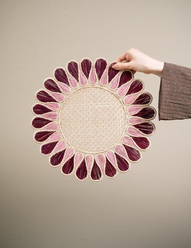 Handmade Wall Deco Placemat Burgundy/Pink - Things I Like Things I Love