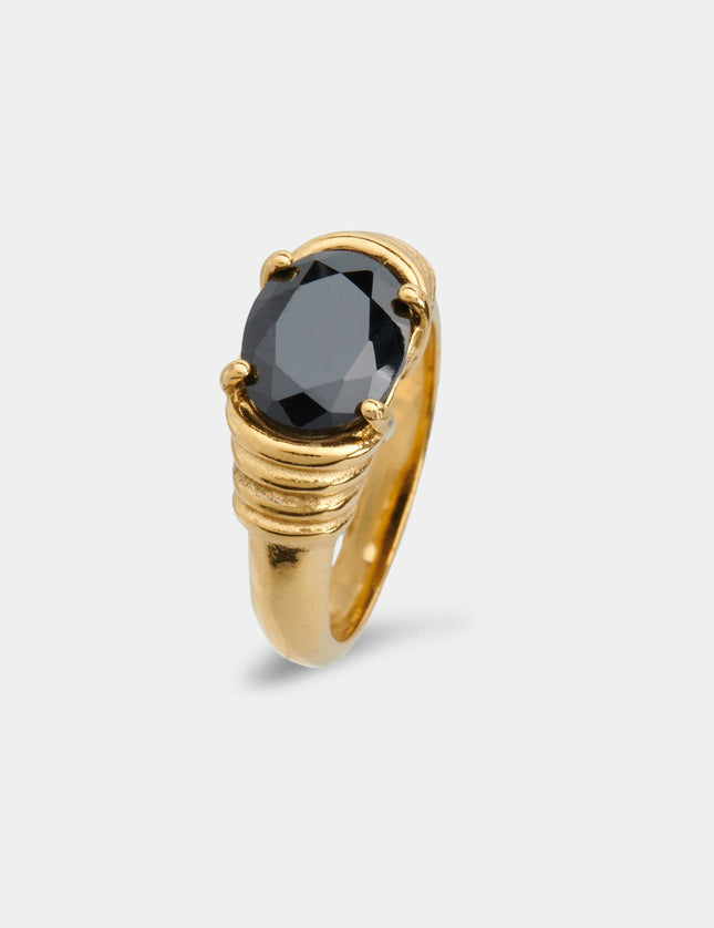 Jazzy Ring Gold Onyx - Things I Like Things I Love