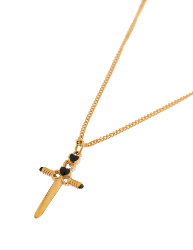 Necklace Cupids Dagger Gold - Things I Like Things I Love