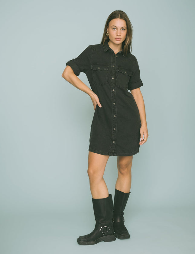 New Signe Denim Dress Black - Things I Like Things I Love