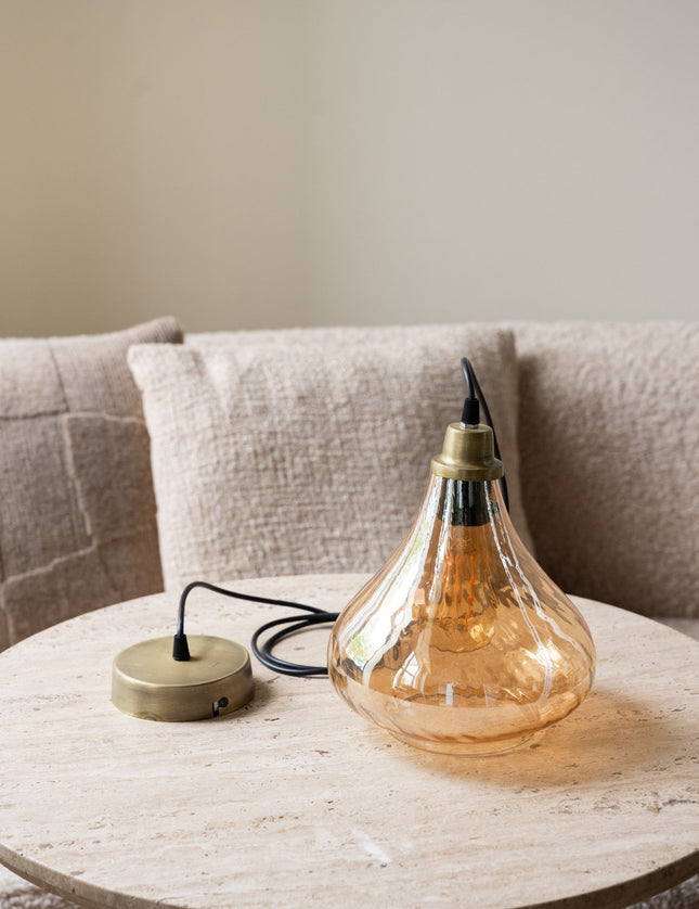 Pendant Lamp Smoke Glass Gold - Things I Like Things I Love