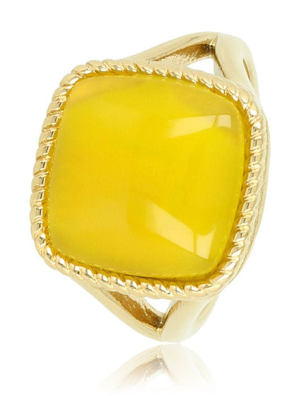 Ring Agate Stone Ocher Gold - Things I Like Things I Love