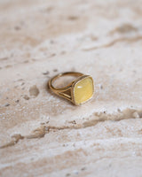 Ring Agate Stone Ocher Gold