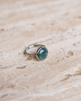 Ring Signet Moss Agate Silver