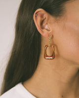SET OF 2 - Earring Mose Brown Gold
