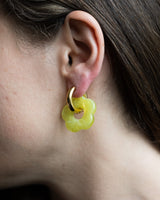 SET OF 2 - Statement Earrings Flower Limelight