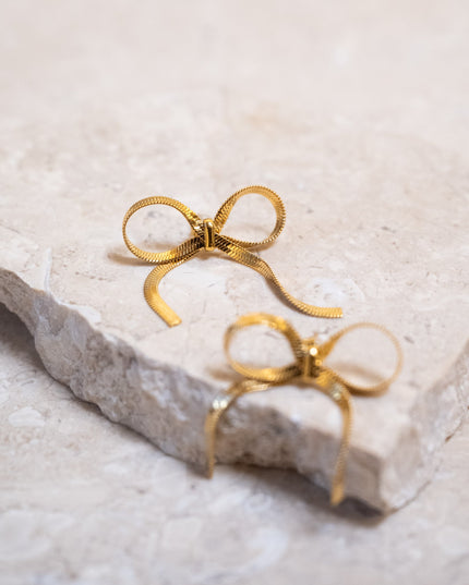 SET OF 2 - Stud Gold Adore Bow - Things I Like Things I Love