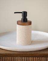 Soap Dispenser Beige/Acacia Wood