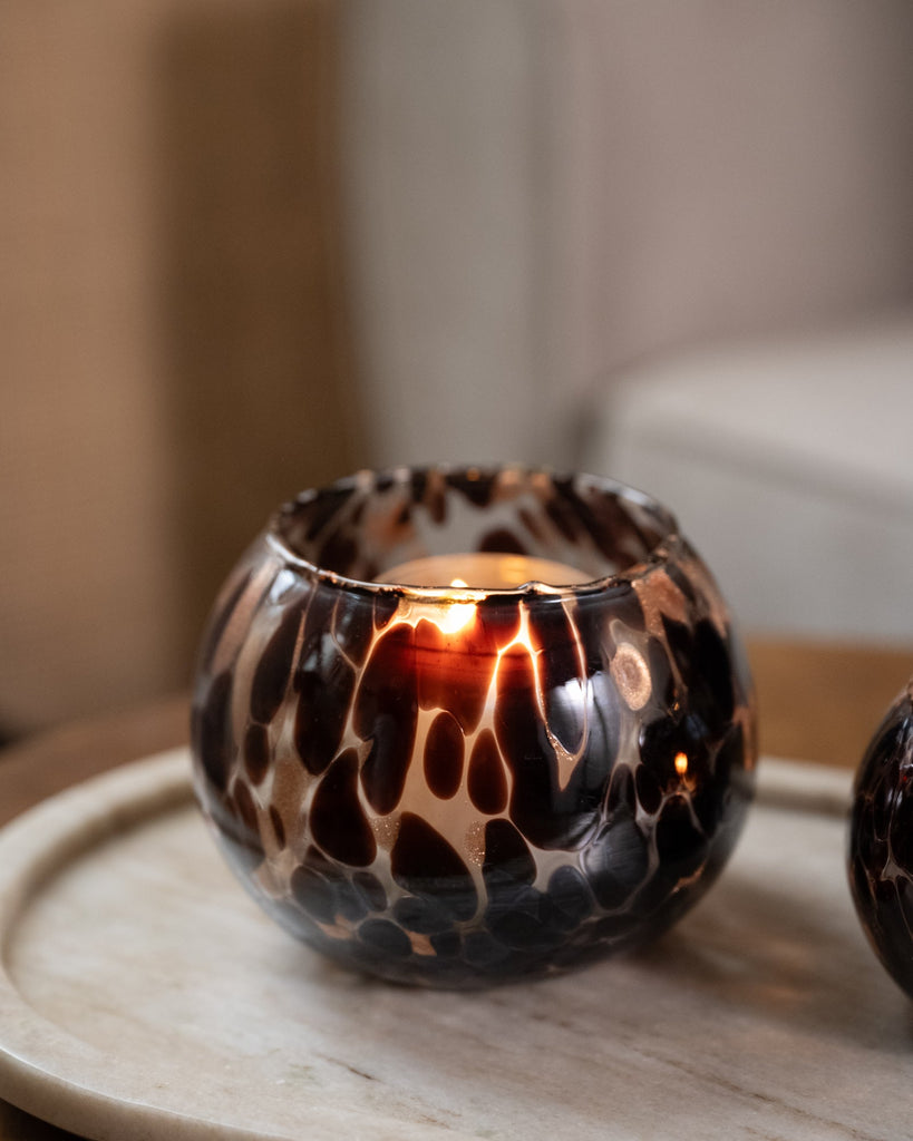 Tealight Holder Speckle Black/Gold - Things I Like Things I Love