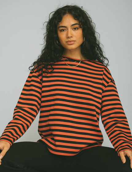 TILTIL Capta Stripe Shirt Black Coral - Things I Like Things I Love