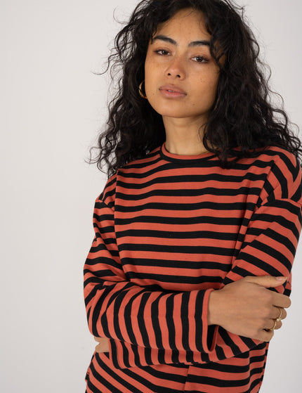 TILTIL Capta Stripe Shirt Black Coral - Things I Like Things I Love