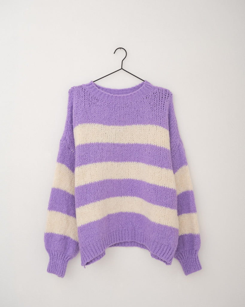 TILTIL Fashi Stripe Knit Lilac White One Size - Things I Like Things I Love