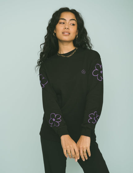 TILTIL Flo Flower Longsleeve Black Purple - Things I Like Things I Love