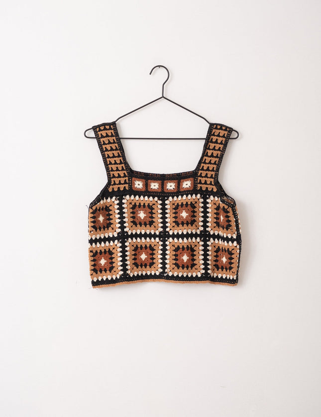 TILTIL Freya Crochet Top Black Brown One Size - Things I Like Things I Love