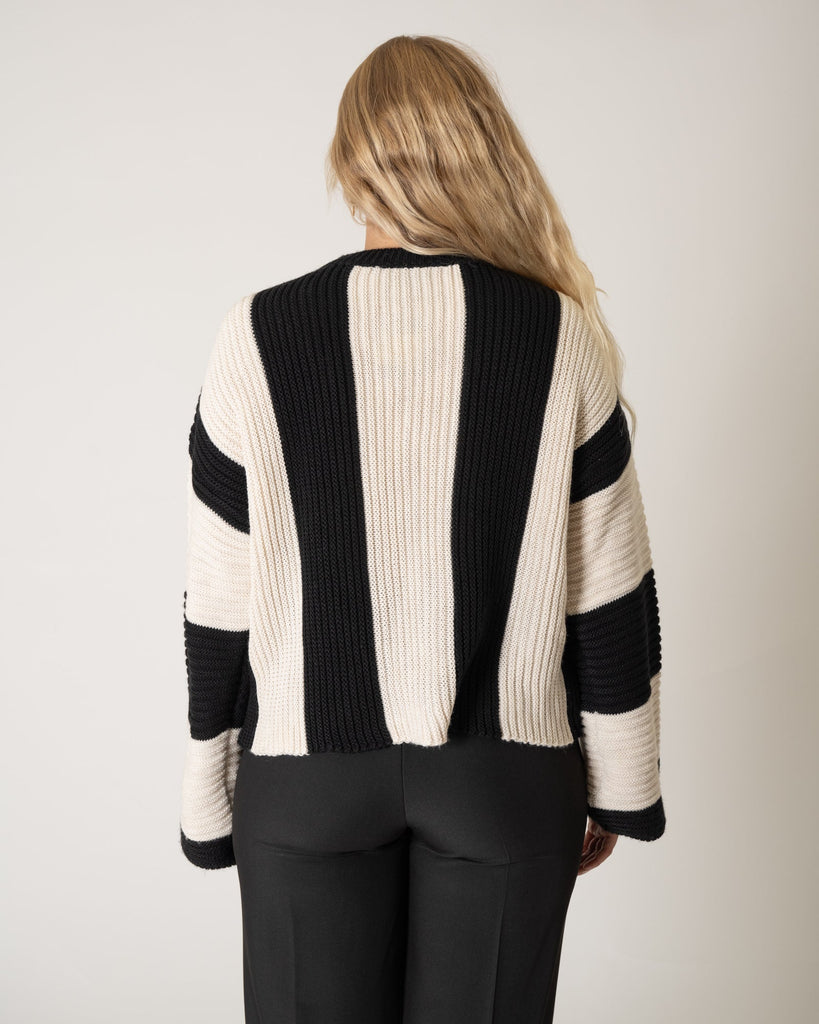 TILTIL Indy Knit Stripe Black Beige One Size - Things I Like Things I Love