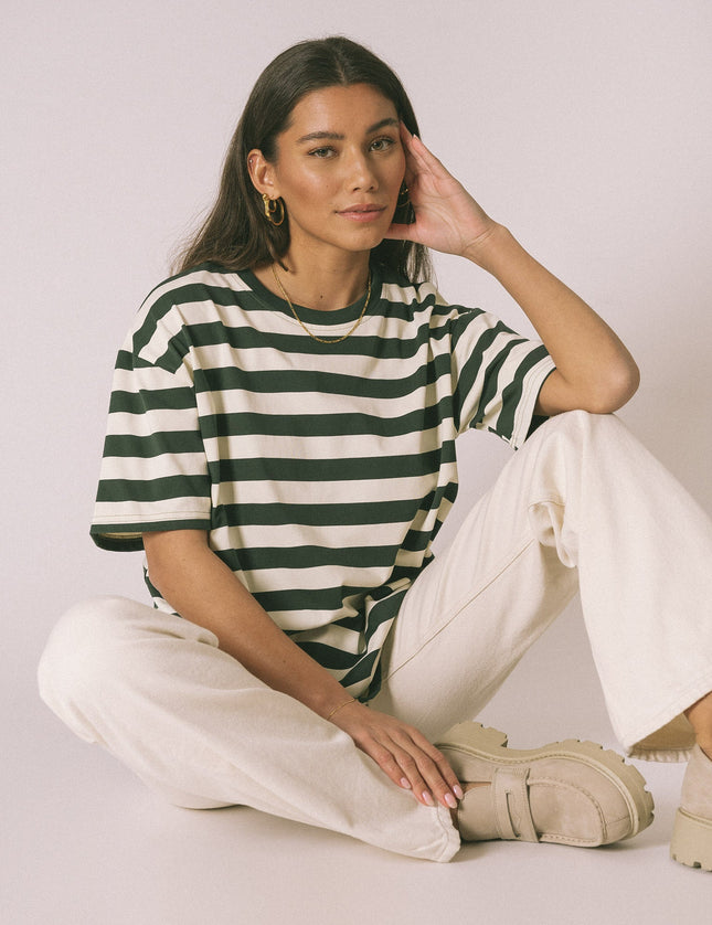 TILTIL Loua Tee Stripe Green One Size - Things I Like Things I Love