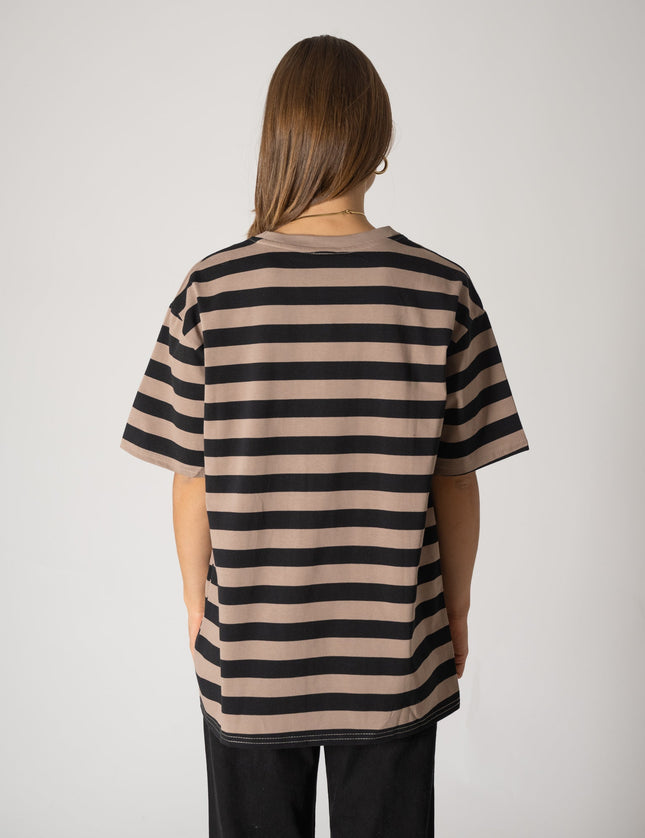 TILTIL Loua Tee Stripe Taupe Black - Things I Like Things I Love