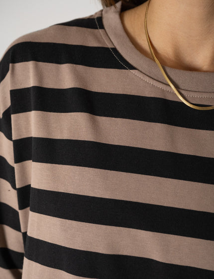 TILTIL Loua Tee Stripe Taupe Black - Things I Like Things I Love