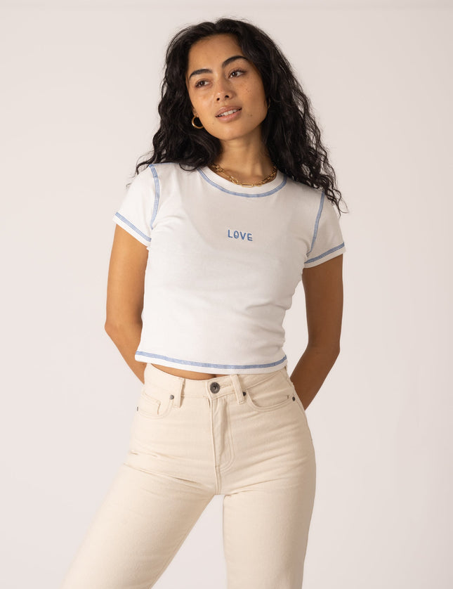 TILTIL Lovable Tee White Seam Blue - Things I Like Things I Love