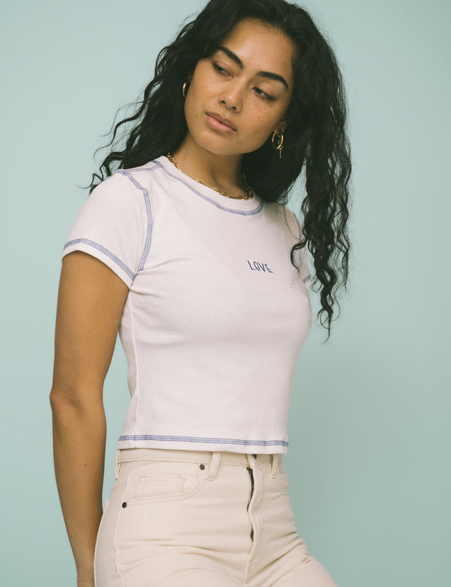 TILTIL Lovable Tee White Seam Blue - Things I Like Things I Love