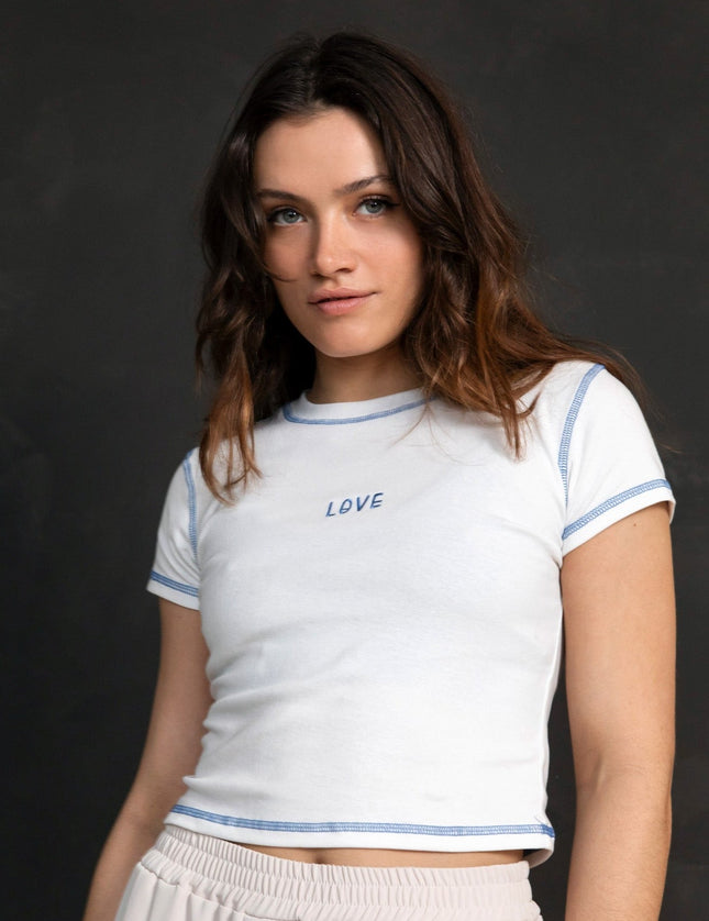 TILTIL Lovable Tee White Seam Blue - Things I Like Things I Love