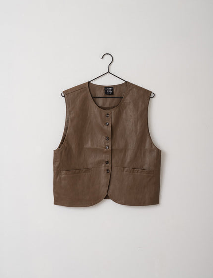 TILTIL Lucy Gilet PU Brown One Size - Things I Like Things I Love