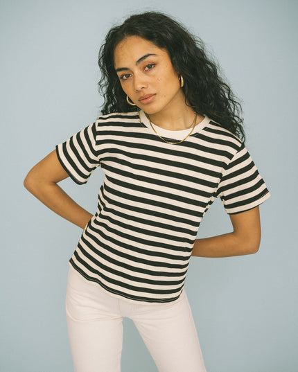 TILTIL Many Stripe Knit Black Beige One Size - Things I Like Things I Love