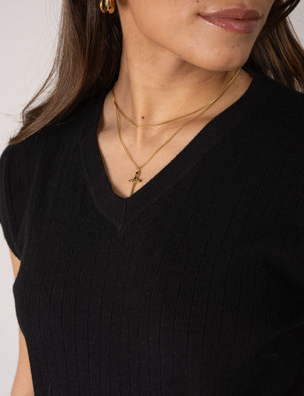 TILTIL Patti Knit V-neck Black One Size - Things I Like Things I Love