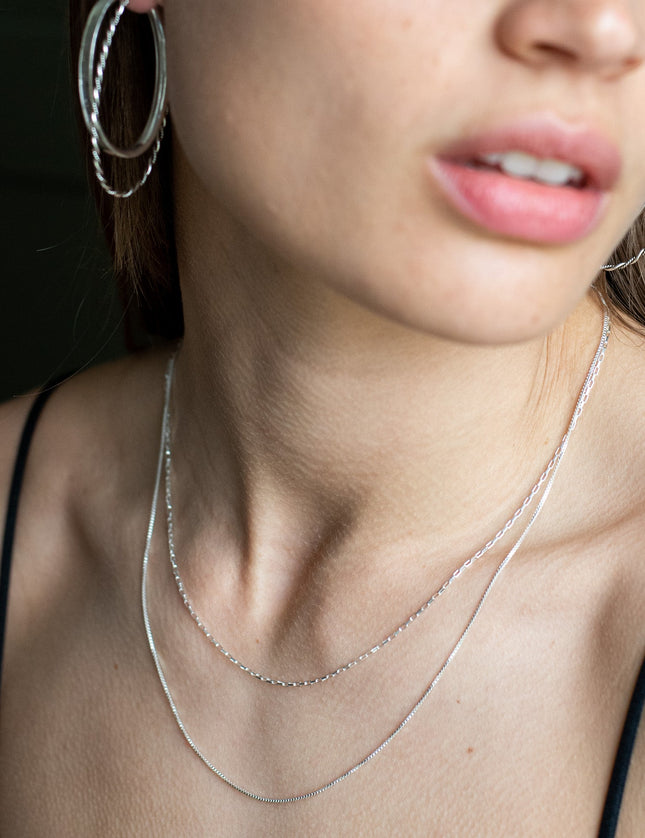 TILTIL Rectangle Chain Silver Necklace - Things I Like Things I Love