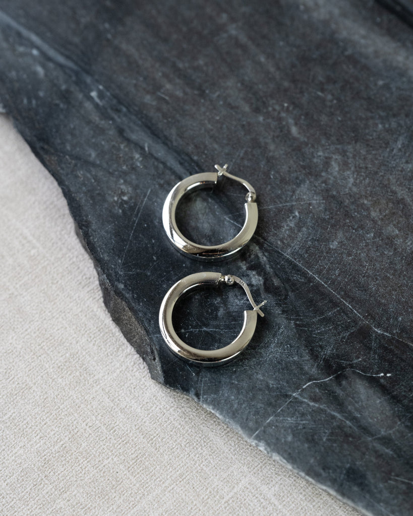 TILTIL Square Chunky Hoop Silver 25MM - Things I Like Things I Love