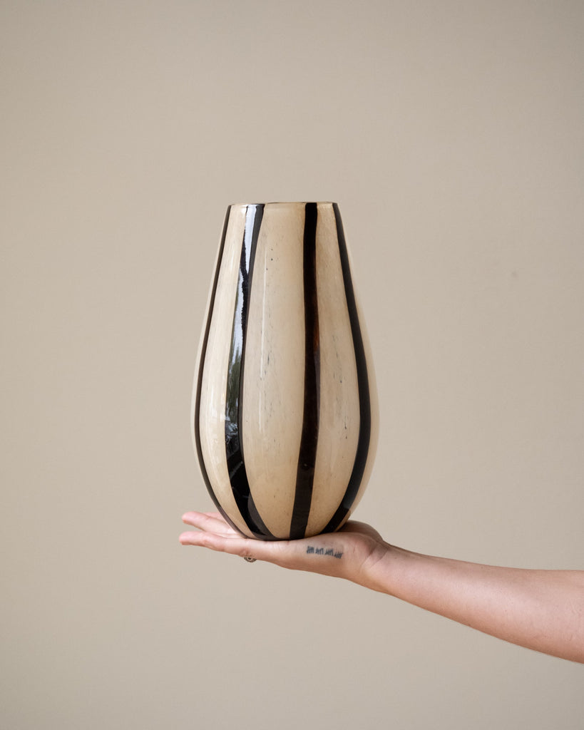 Vase Beige Stripe - Things I Like Things I Love
