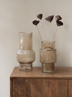 Vase Riba Light Brown Glass