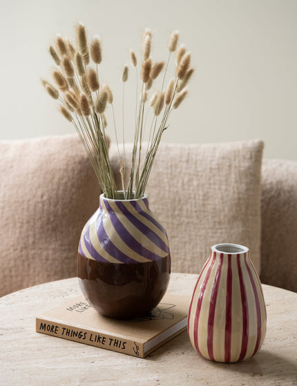 Vase Stripe Beige/Dark Pink - Things I Like Things I Love