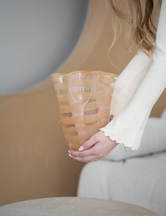 Vase Stripe Peach/Pink - Things I Like Things I Love